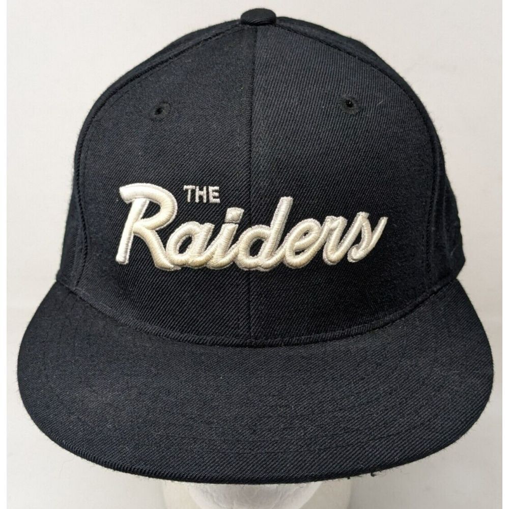 Vintage Los Angeles Raiders Script Hat Fitted 7 1/2 Reebok‎ NFL Wool